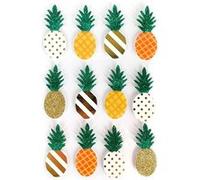 12 tickers ananas effet 3D 45mm Multicolore G