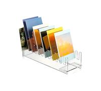 12 Tier Acrylic Greeting Card Display Stand, Clear Tabletop Rack for Postcards, Notes, Books & Photos
