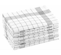 12 torchons à carreaux en coton - 50 x 70 cm - Gris Rosenstein & Söhne