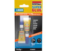 12 tubes en blister 2 x 3 gr soudal super glue liquide - SOUDAL - 160037