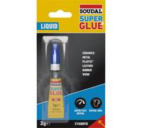 12 tubes en blister 3 gr soudal super glue liquide - SOUDAL - 100072