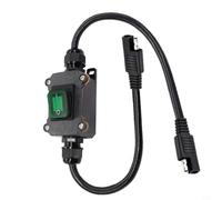 12 V 24 V Interrupteur encastrable étanche IP67 avec LED, câble SAE 20 A vers SAE 14 AWG, interrupteur PA66 pour jardin, extérieur (vert)