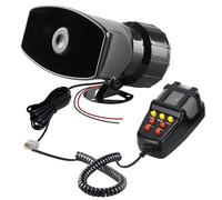 12 V 7 tonnes de sirène de voiture 100 W pour appel d'alarme, convient à tous les véhicules, camions, trains, bateaux, voitures, camionnettes, ABS 2,4 A, 158 x 85 mm, noir