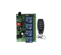 (12 V Bleu) Télécommande sans fil universelle DC 12 V 24 V 4 canaux 10 A Module récepteur relais RF