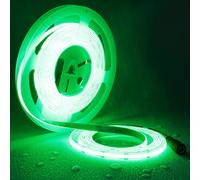 12 V Green Cob Led Strip 5 M Waterproof Ip65 High Density 480led/M High Brightness 3000lm Cuttable Flexible Led Strip For Mirror,Ceiling,Kitchen,Wardrobe,Cupboard