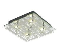 12 watts LED Lampe de plafond chrome verre satiné cristaux9740045-4 Miranda