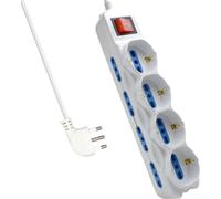 12-Way Power Strip, 8 Italian Sockets 10A/16A + 4 Schuko Sockets (German) - Italian Plug 10 A - 3 M Cable