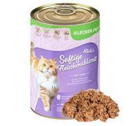12 x 400 g de nourriture humide pour chats Lecker.Pet® Balu's Meat Juteux avec Poulet
