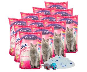12 x 5 litres Lyra Pet® Lyra Power® Silica Silicate Litière pour chats + 2 souris