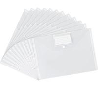 12 X A4 Document Wallets With Press Stud And Business Card Pocket,For Filing,Sorted For School,Work,Office And Home