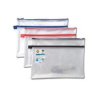 12 x A4 + Twin Pocket Tuff Sac d'école de rangement imperméable robuste crayon Pen Case Zip Wallet (360 x 260 mm)