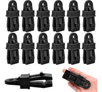 12 X Adjustable Tent Tarpaulin Clip, Heavy Duty Tarpaulin Multi ¿ Strong Use Locking Tent Clip, Windproof Clip, Awning, Tarpaulin, Outdoor Camping, Caravan Awning (12pcs)