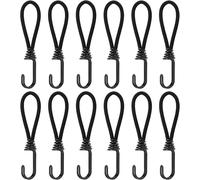 12 X Bungee Cord With Hooks,15 Cm Elastic Rubber Rope With Ties For Gazebo,Tarpaulin,Camping,Tent,Curtain Harness Extension,12 Pieces