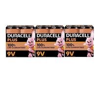 12 x Duracell 9 V Plus (3 ampoules de 4 batteries) 12 piles (6LR61/MN1604)