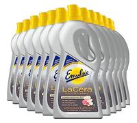 12 x émulsium La cire facile à utiliser 6 mois avec micro-perles brillantes pour sols marbre et granulés - 12 flacons de 775 ml chacun