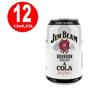 12 X Jim Beam Et Cola 330 Ml Can 10% Vol. UNIDIRECTIONNEL