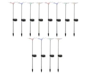 12 x lampe solaire LED luminaire extérieur jardin terrasse éclairage DEL papillon libellule