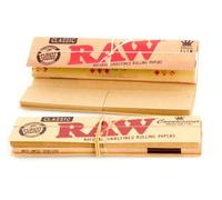 12 x RAW Classic Connoisseur Kingsize Slim Skin Rolling Papers with Roach Tips