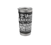 12 Years Married - Happy 12th Wedding Anniversary Gobelet isotherme en acier inoxydable double paroi