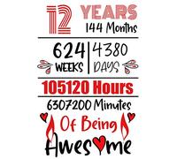 12 Years Of Being Awesome: 12nd Birthday Gift, Funny Notebook Planner Gift For Family And Friends, 100 pages, Matte Finish 6 in x 9 in (15.2 x 22.9 cm)