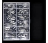 120/140 pcs Cercueil Ongles Acrylique avec Diamant Design Élégant Charme À Presser Pour Nail Art Mode Transparent