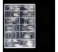 120/140 pcs Cercueil Ongles Acrylique avec Diamant Design Élégant Charme À Presser Pour Nail Art Mode Transparent