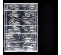 120/140pcs Cercueil Ongles Acrylique Clair avec Faux Ongles 3D Accessoire pour Salon Manucure