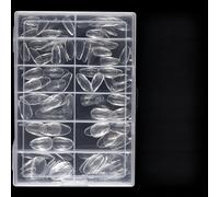 120 / 140pcs Conseils Clous Cercueil Acrylique Pour Les Extensions Des Ongles Avec Diamants Forme Faux Ongles Transparents Pour Le Salon