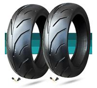 120/60-12 Pneu Moto 4 PR 47J Sans Chambre, Anti-crevaison Longue Durée de Vie, Pneu Rue for Roue Avant/Arrière, Charge Max 175kg, Adhérence Fiable for Trajets Quotidiens(2pcs)