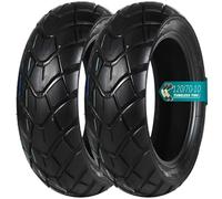 120/70-10 Pneu Tubeless, 120/70/10 Avant Arrière Universel pour Moto Scooter Roue 10 Pouces, Semelle Route à Faible Traînée 120 70 10 6PR 54L Charge Max 212 kg