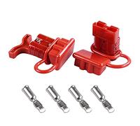 120 Amp 2 Pcs connecteur de batterie 120A connexion rapide déconnexion +1 pièce 120A amp poignée connecteur d'alimentation de batterie + 2 pièces couvercle anti-poussière (Rouge, 4 AWG)