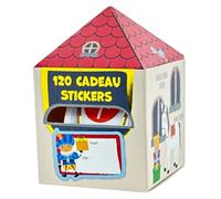 120 autocollants de cadeau de Saint Nicolas dans une jolie boîte de rangement