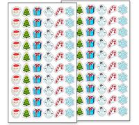 120 autocollants de Noël. Gommettes pour cadeaux, décoration et loisirs créatifs (Christmas)