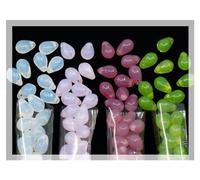 120+ Bead Kit of 6x9mm Pendant Drop Beads - Teardrop Glass Beads for Jewelry Making Set in 4 Opal Colors: White, Pink, Dark Pink, Grass Green
