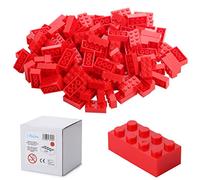 120 Blocs de Construction 4 x 2, compatibles avec Tous Les Autres Fabricants, Disponibles dans de Nombreuses Couleurs - Rouge
