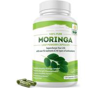 120 cápsulas de moringa pura, que favorecen la movilidad articular, mantienen unos niveles de energía saludables, una respuesta inflamatoria saludable y el bienestar general.