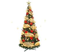 120 cm/150 cm (4 ft/5 ft) Arbre De NoëL Pop-Up avec des LumièRes Et des DéCorations, Arbre De NoëL DéCoré Pliable avec des LumièRes, pour Les DéCorations De FêTe De NoëLs (B-150cm(5ft)