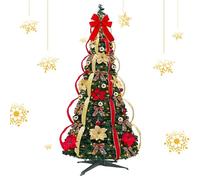 120 cm/150 cm (4 ft/5 ft) Arbre De NoëL Pop-Up avec des LumièRes Et des DéCorations, Arbre De NoëL DéCoré Pliable avec des LumièRes, pour Les DéCorations De FêTe De NoëLs (A-120cm(4ft))