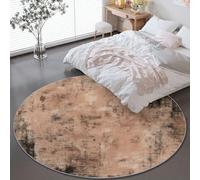 120 cm Rose Tapis Rond Salon, Rustique Vieilli Antique Imprimé Tapis de Sol Décoration Antidérapant pour Chambre Cuisine Balcon Terrasse Salle à Manger et Chambre d'enfant
