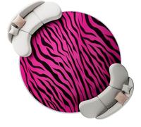 120 cm Tapis Rond Antidérapant Lavable en Machine pour Salon, Rose Noir Mode Camouflage Imprimé Zèbre Tapis Imprimé pour Salle à Manger Chambre d’Enfant Nurserie