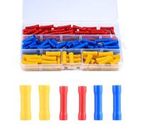 120 Connecteur Electrique, Manchon Isolant Cosse Electriques, Cosses à Sertir, Bornes à Sertir de Fil électrique, Bleu, Rouge,