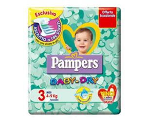 120 Couches Bambino Taille 3 Pampers bébé Dry Couche-culotte taille Midi Baby-Dry