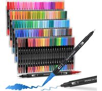 120 Couleurs Feutres Aquarelle,Art Double Marqueurs Au Coloriage Stylo Pinceau Pointe Fine Couleur,De Marqueur Base D'eau Surligneur Stylos Pour Calligraphie Dessin Esquisse Coloring Book