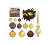 VIDAXL Set de boules de No?l avec pic et 300 LED 120pcs Dor¿¿ et bronze