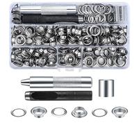 120 ensembles de kit d'outils à œillets, kit de pince à œillets avec disque, kit d'outil de pose de grommets de 10 mm en métal avec pince à œillets et outil de poinçonnage pour bâches/cuir/tissus