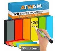 120 Étiquettes Magnétiques Effaçables & Inscriptibles - 75 X 25mm - 6 Couleurs - Scrum & Kanban - Lot De 120 Aimants Pour Tableau Blanc, Tableau Magnétique, Tableau Magnétique Et Réfrigérateur