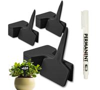 120 étiquettes noires jardin à planter en plastique + marqueur