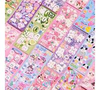 120 Feuilles Autocollants pour Enfants, Autocollants enfants, Stickers autocollants colorés pour bricolage, scrapbooking, décoration objets, muraux et cadeaux, Motifs mignons, pince incurvée 10,5