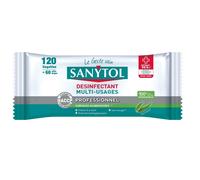 120 lingettes désinfectantes multi-usages eucalyptus Sanytol 0,2L