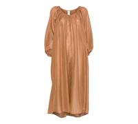 120% Lino, Femme, Robes, Brun, Taille: 36 FR Robe Maxi Froncée